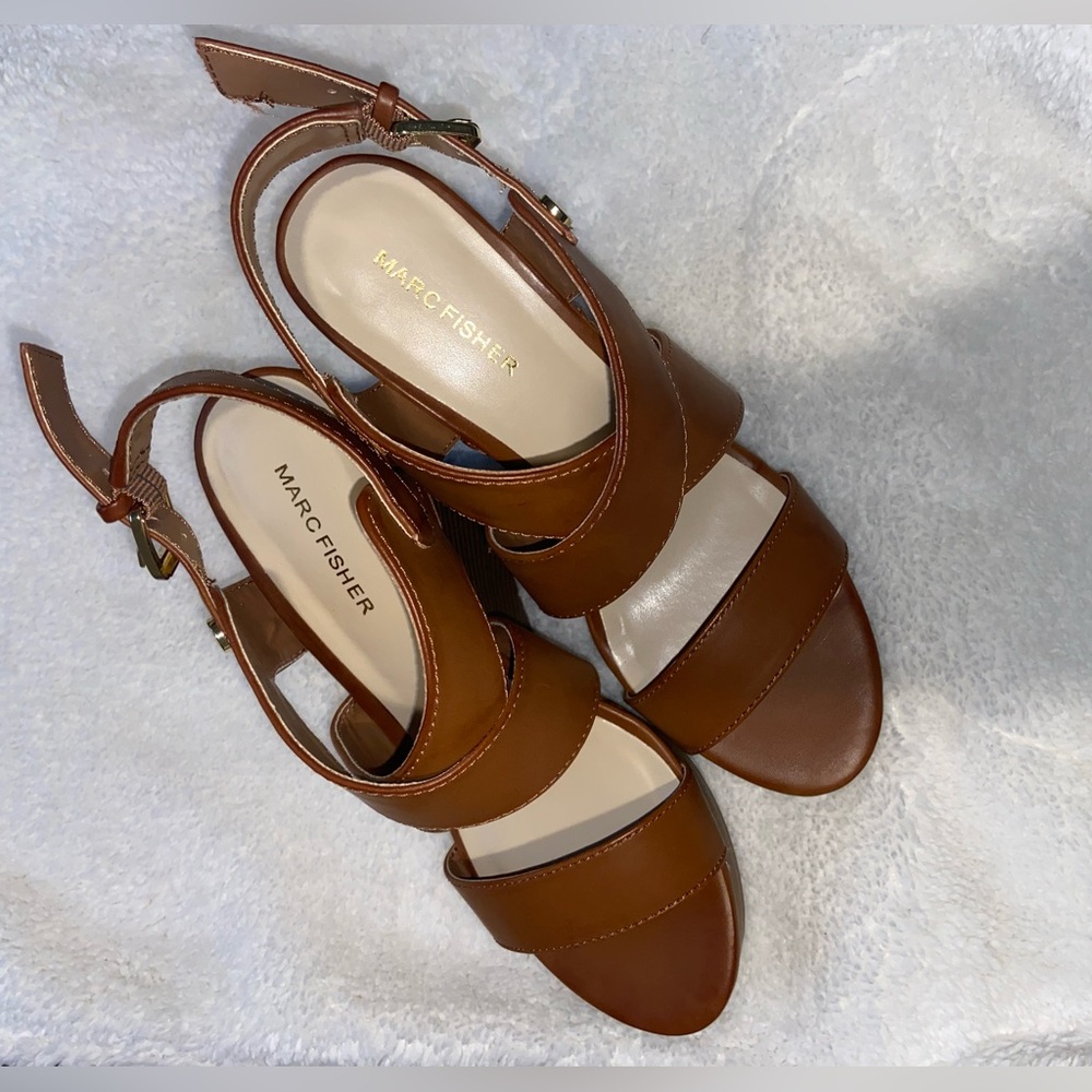 Tan Marc Fisher Wedges (7.5)